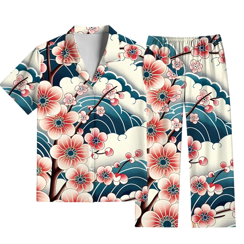 Oriental Aesthetics! 3D-style Matching Family Loungewear—featuring Pajama Pants and Casual Shirts Suitable for The Whole Family