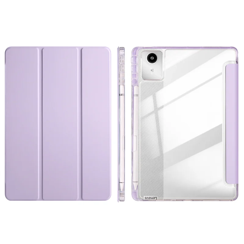 For Lenovo Tab M11 Case with Pencil Holder Acrylic Clear Back Hard