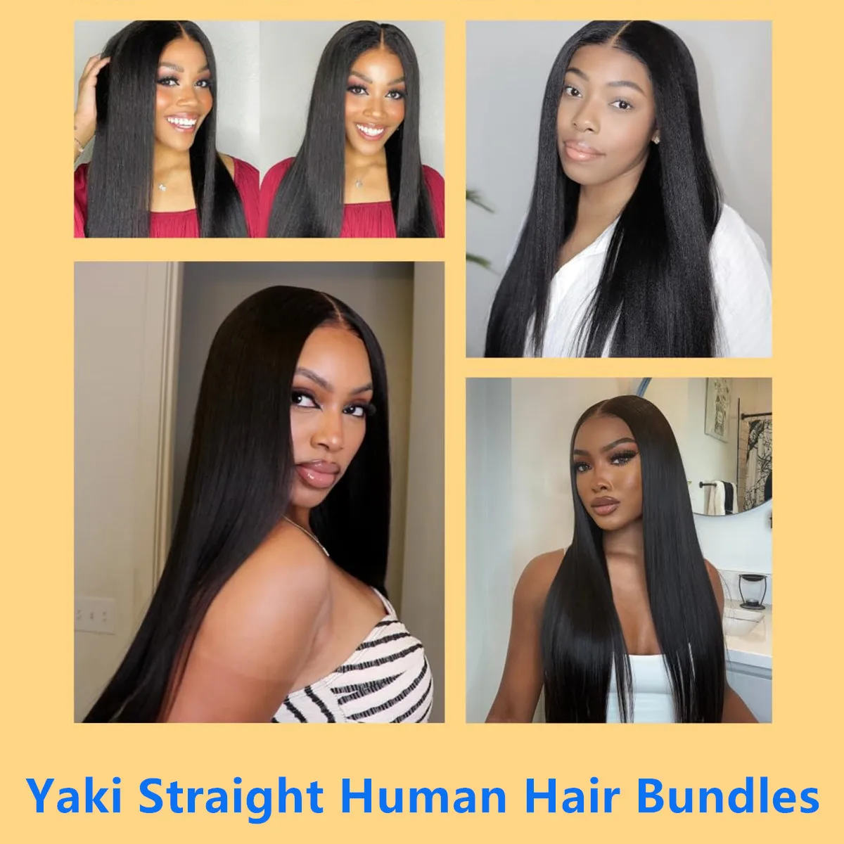 12A ياكي شعر طبيعي مفرود 3 حزم 100% غير المجهزة شعر بشري لعذراء نسج ملحقات للنساء اللون الأسود الطبيعي