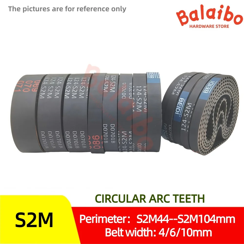 STS-S2M Timing Belt Perimeter S2M-44/60/66/72/74/76/78/80/82/86/88/90/92/94--S2M104mm Width 4/6/10mm High Torque Rubber Belt