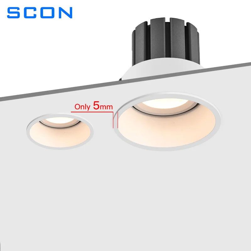 SCON LED Downlight 5W 7W 12W lampada da soffitto antiriflesso faretti a LED Home soggiorno camera da letto cucina COB faretto da incasso