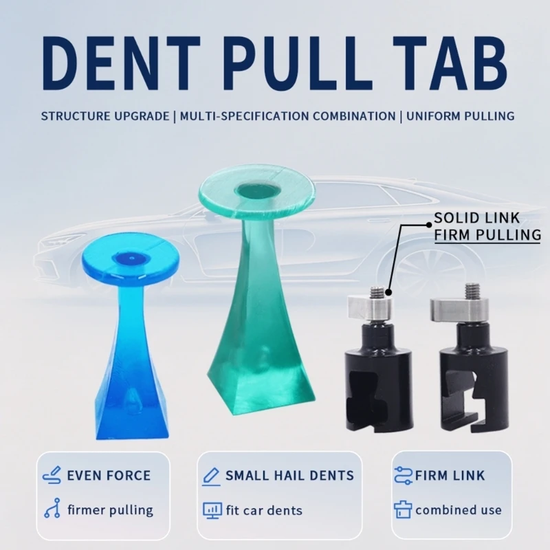 Dents Repair Pull Sheet Set with Assorted Plastic Shapes for Glues-On Pulling Points on Auto and Motorcycle Body Panel X37F