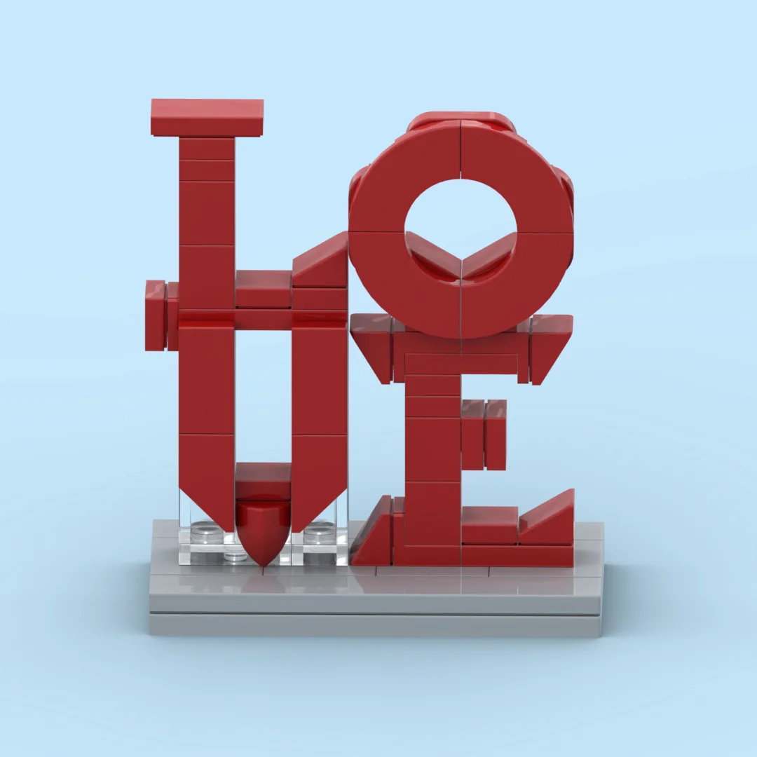MOC Small Particle Building Block LOVE Font Model Children Educational Handmade DIY Love Toy Bricks Holiday Gift
