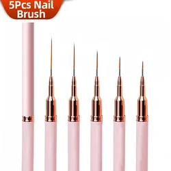 7/9/11/15/25MM Nagel Liner Pinsel Set UV Gel Nagel Pinsel Kits 5 stücke Französisch Streifen Linie Malerei Zeichnung Blume Stift Maniküre Werkzeuge