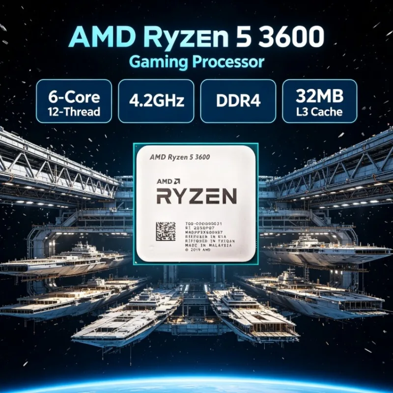 AMD Ryzen 5 3600 R5 6-Core 12-Thread 65W 3.6GHz Up to 4.2GHz L3=32M 7nm Socket AM4 DDR4 PCIe 4.0 Desktop Processor