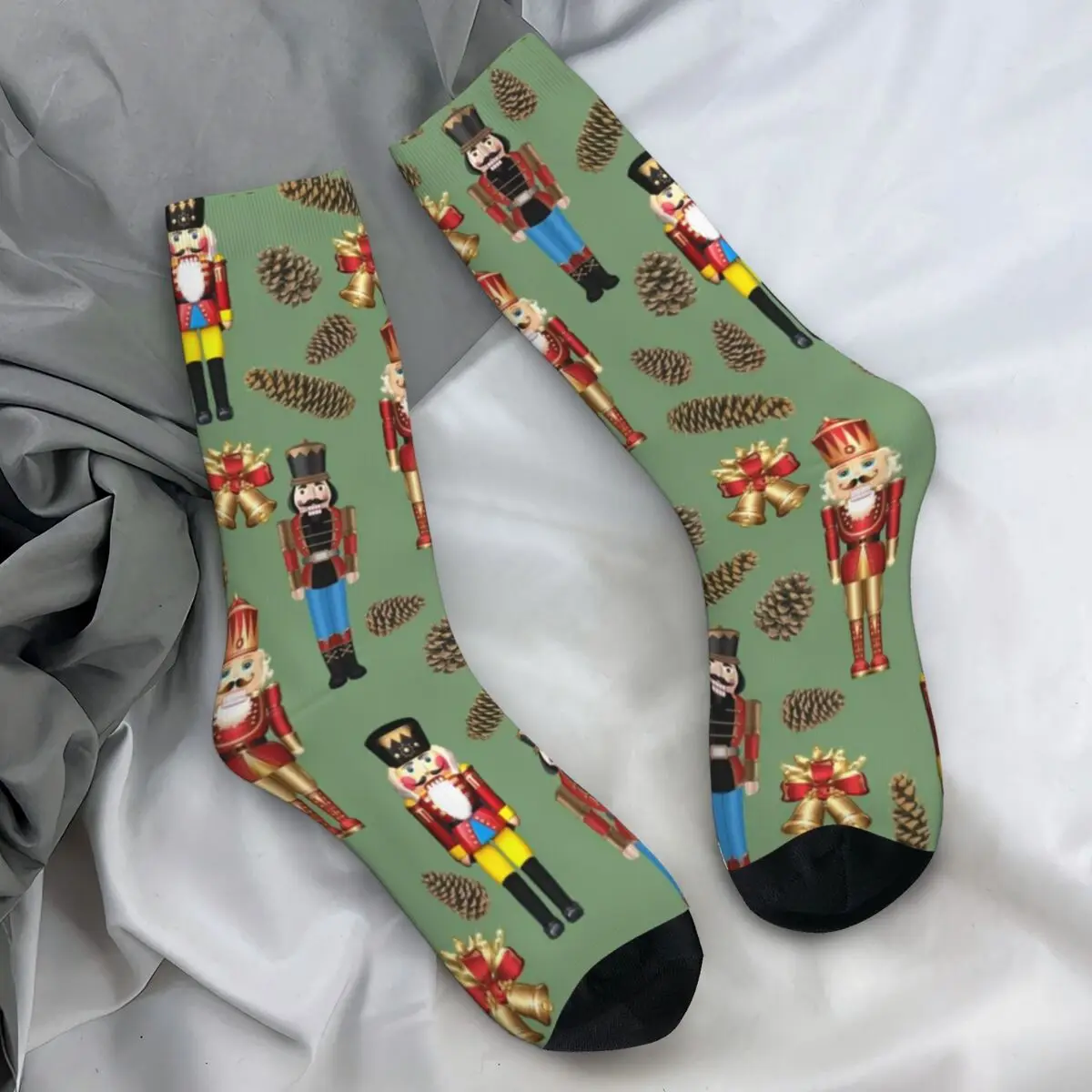 Nutcracker Print Stockings Women Pine Cone Socks High Quality Harajuku Socks Autumn Climbing Anti Skid Custom Socks Gift Idea