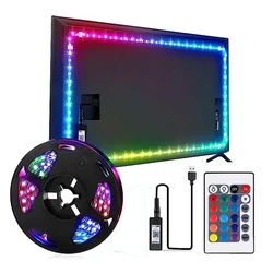 Taśma LED 5M zmieniająca kolor 5050 RGB LED USB Elastyczne światła z 24 klawiszami DLA pokoju gier dla dzieci Podświetlenie TV na imprezę domową