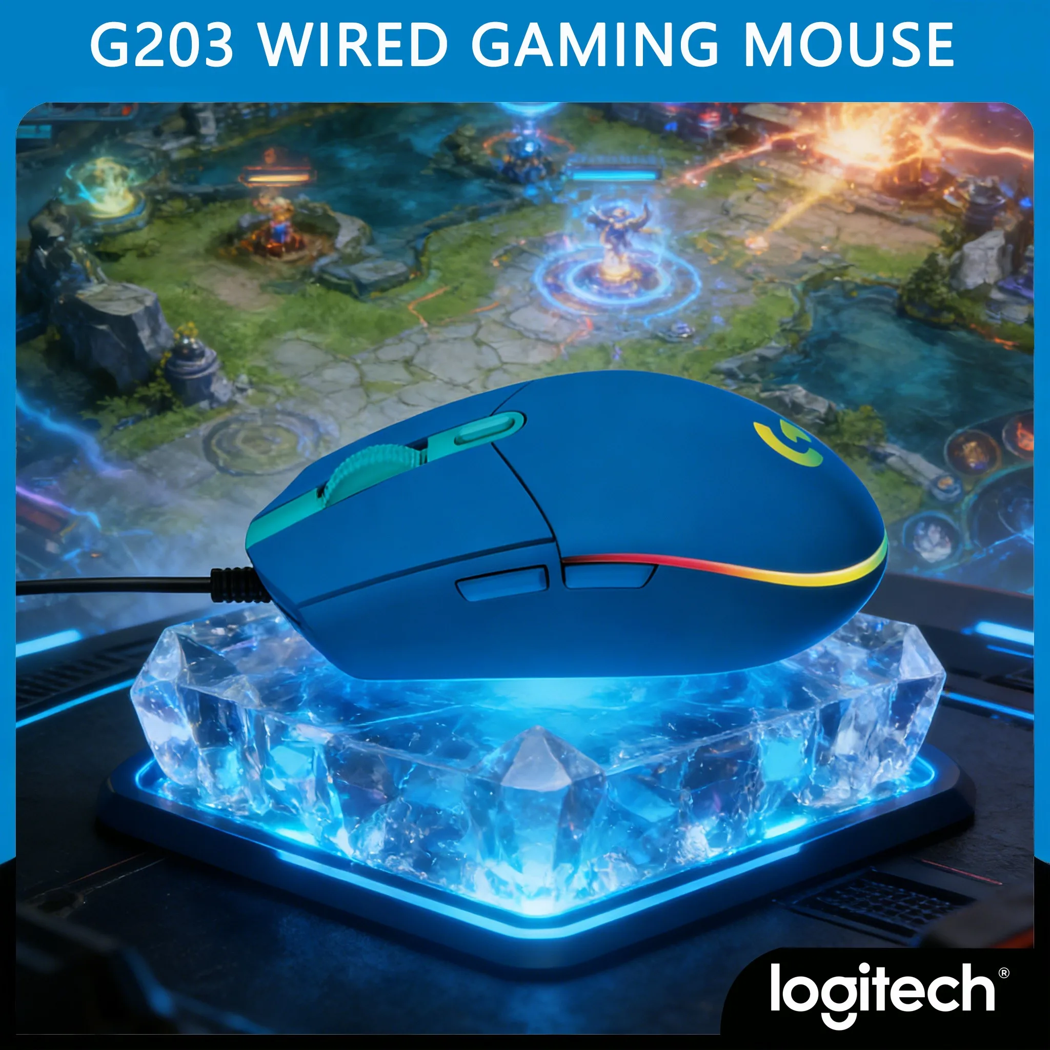 

G203 Dual-Use Mouse LIGHTSYNC RGB for Gaming & Office Setup