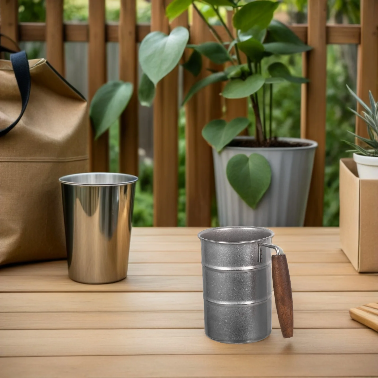 

2Pcs Vintage Stainless Steel Beer Mugs Retro Style Portable Camping Coffee Cups Outdoor Water Tumblers Beer Mugs