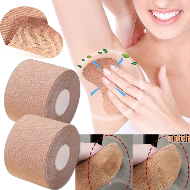 

5M Sweat Absorbing Stickers Natural Skin Tone Color Underarms Feet Anti-Sweat Roll Strong Bonding Men Women Cloth Sweat Pads