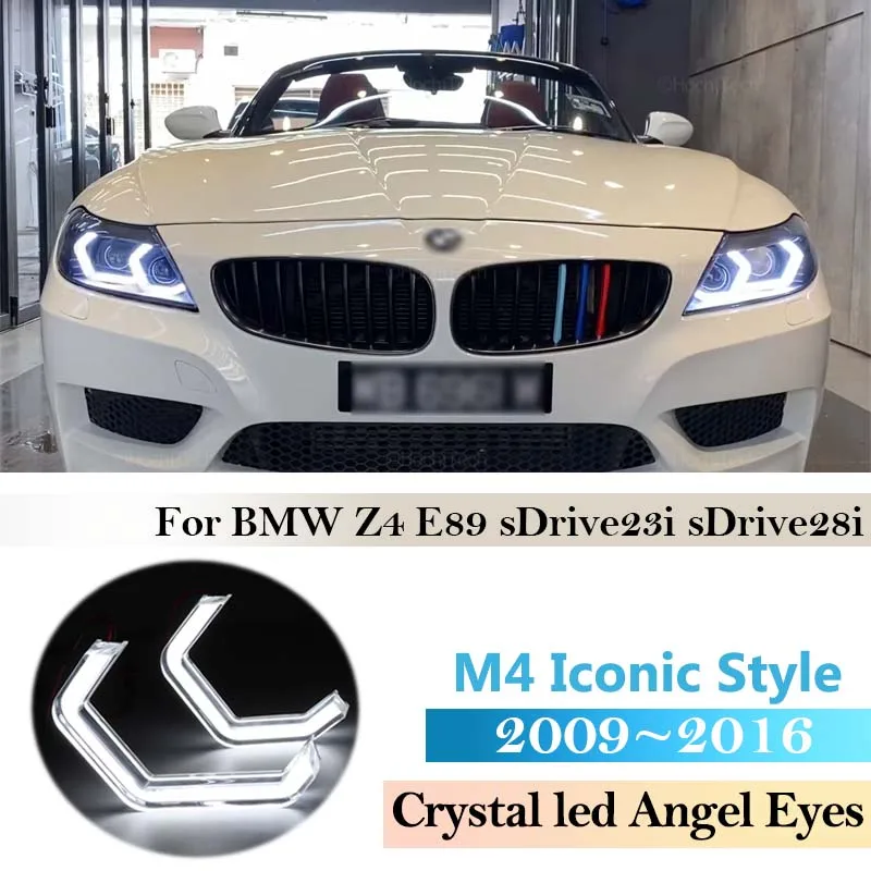 

For BMW Z4 E89 sDrive18i 20i 23i 28i 30i 35i 35is 2009 ~ 2016 2010 White Daytime Light LED Crystal Angel Eye Kit M4 Iconic Style