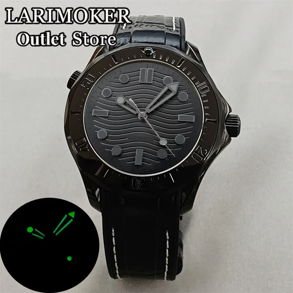 LARIMOKER 41mm PDV Case black dial Use NH35  PT5000 Mechanical Men\'s Watch Sapphire Glass Stainless Steel  Strap