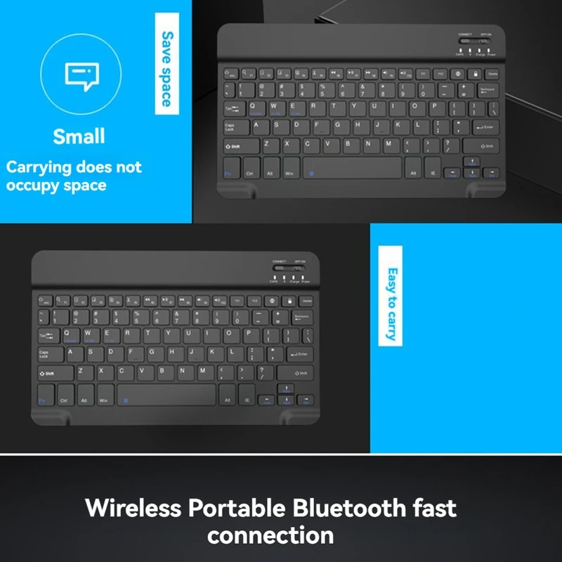 Teclado Bluetooth portátil para Tablet e PC, Gaming Acessórios