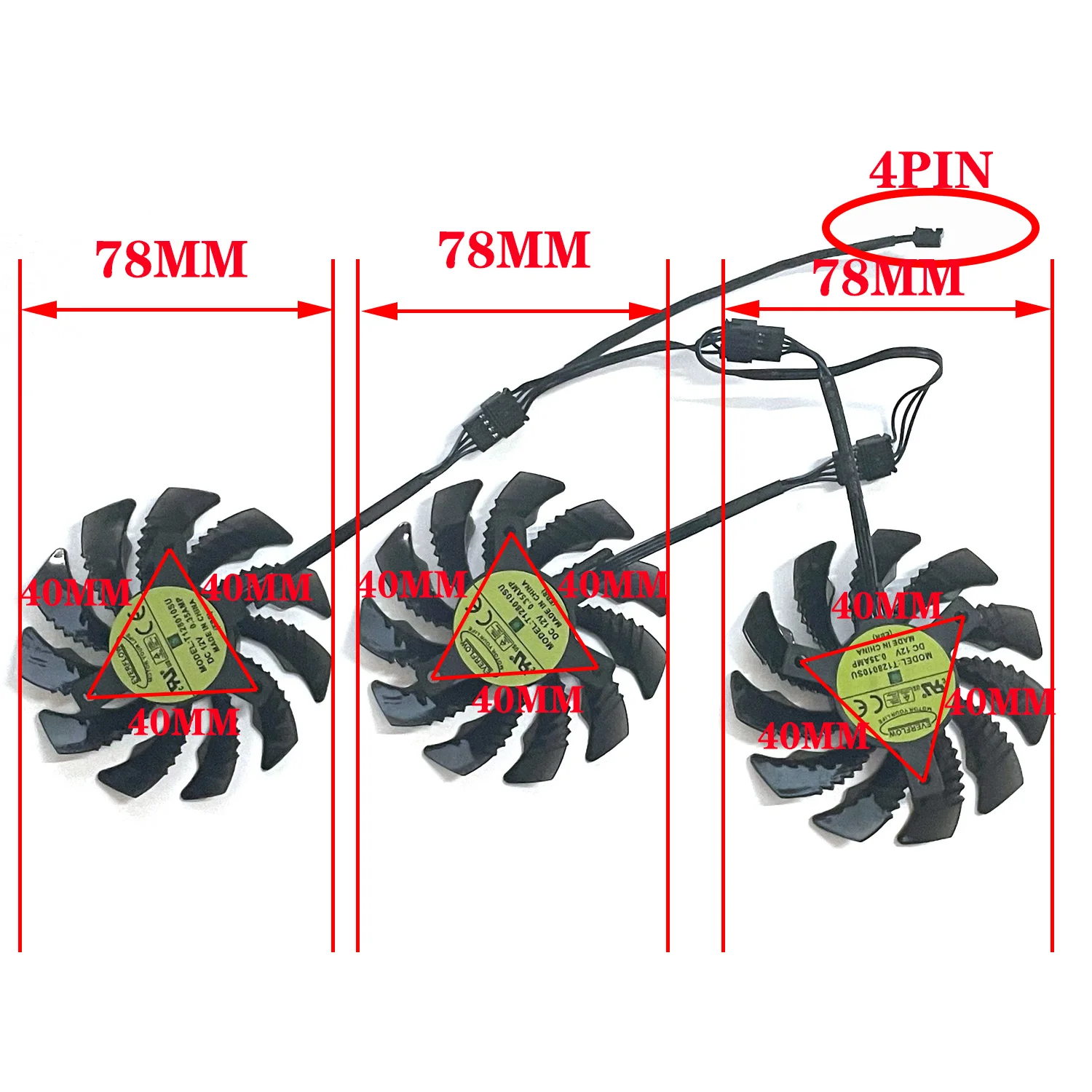 78mm LD08010S12H HT128010SU GTX1080ti 4pin Refrigerador GPU Para Gigabyte Gtx 1060 Gtx 1070 1080 G1 Aorus 1070Ti 1080Ti 960 980Ti Fã