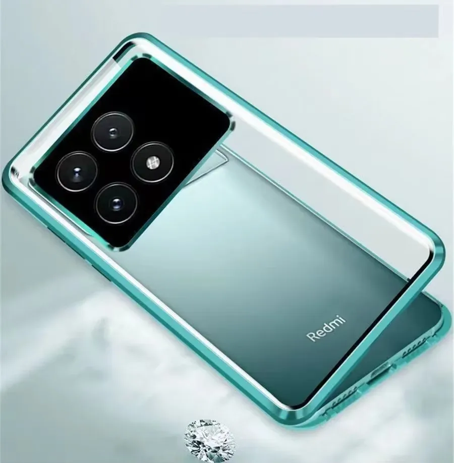 

High quality 360 Double-Sided Glass Adsorption Magnetic Lens Protector Cover For Xiaomi PocoX6 POCO X6 Pro 5G Phone Shell