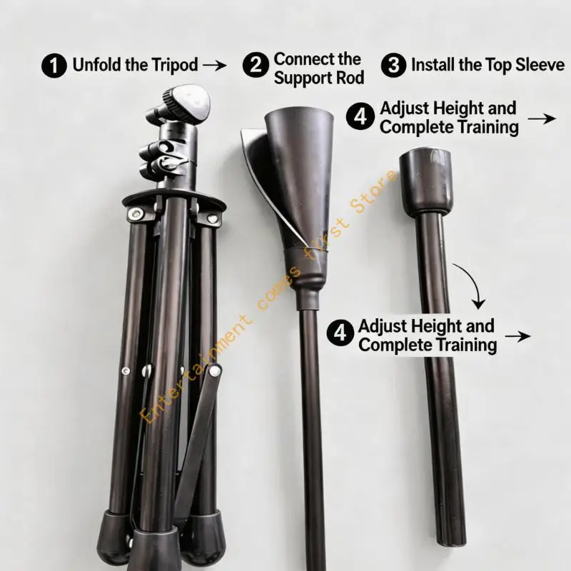 Iron Baseball Batting Stand with Three-Leg Base for Swing Training 55KD