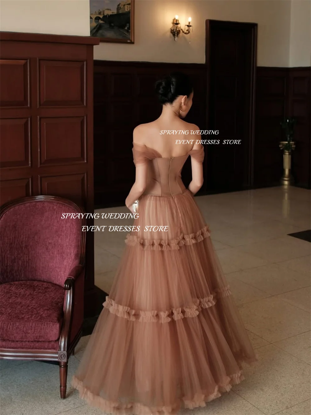 우아한 튤 이브닝 드레스 아라비아 스위트하트 오프숄더 이벤트 파티 드레스 A라인 롱 포멀 이벤트 드레스 맞춤 제작