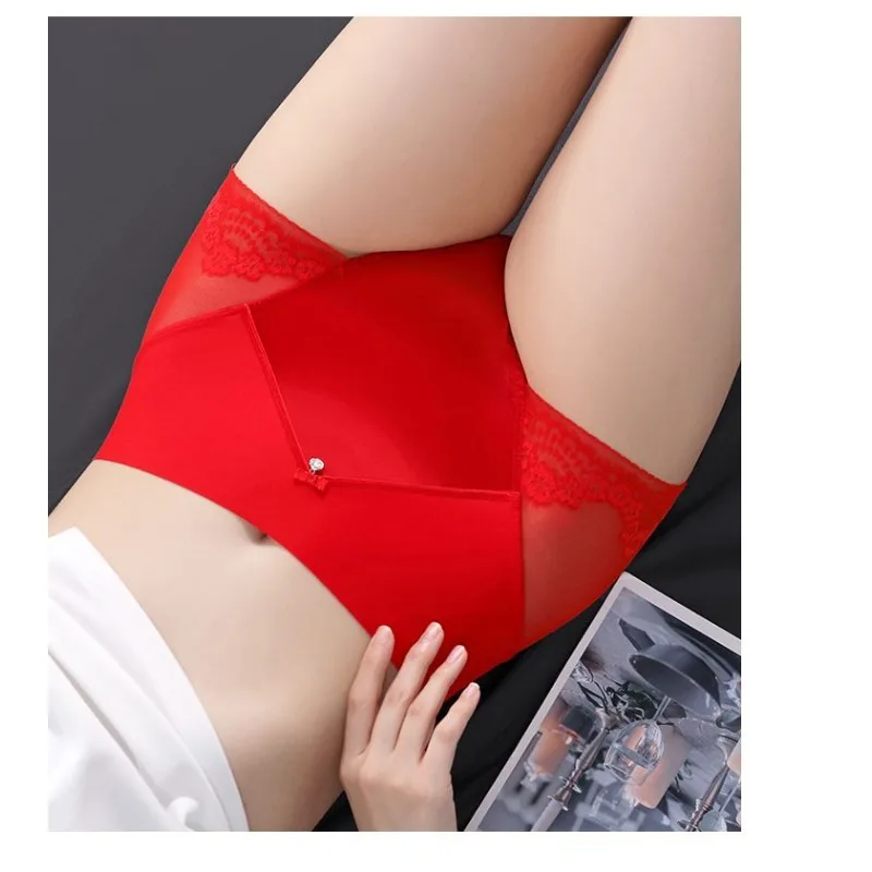 3 PCS Light Luxury Underwear for Women, Sexy Micro-belly Seamless Buttocks Large Size Natal Year 2026 New Women's Red  Intimates