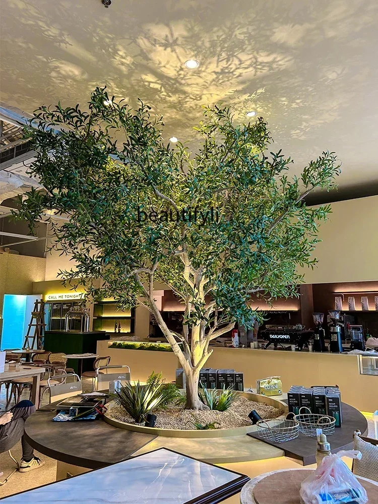 1822003 Simulation Olive Tree Large on-the-Ground Green Plant Landscape Bionic Fake Trees Decorative Showcase Landscape
