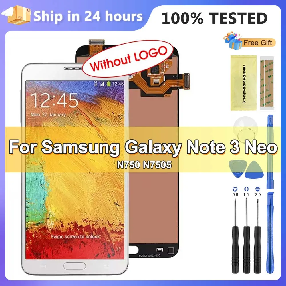 Super AMOLED Display Screen with Frame for Samsung Galaxy Note 3 Neo N750 N7505 Lcd Display Touch Screen Digitizer Assembly