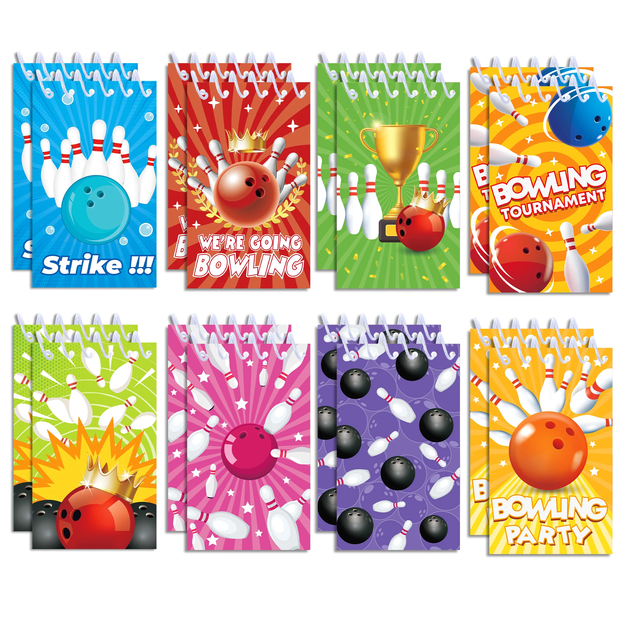8 pz Bowling Tema Sportivo Mini Tasca A Spirale Notebook Memo Pad Bobina Libretto Notepad Per Ufficio Cancelleria Scuola Diari