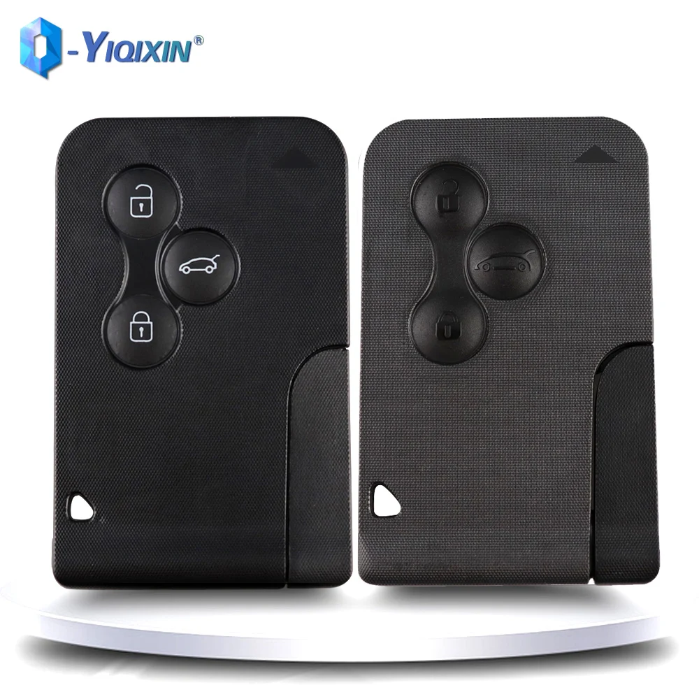 3 Buttons Smart Card Key Shell For Renault Clio Logan Megane 2 3 Koleos Scenic II Grand Emergency Insert Small Key Case No Logo