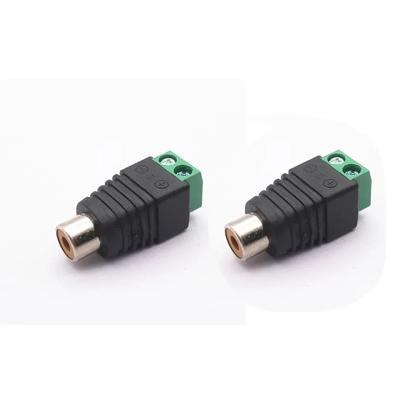 2/5/10pcs Non Soldering Av Connector Wiring RCA Female Head Green Wiring Terminal Lotus Head DC Audio Monitoring Equipment E4