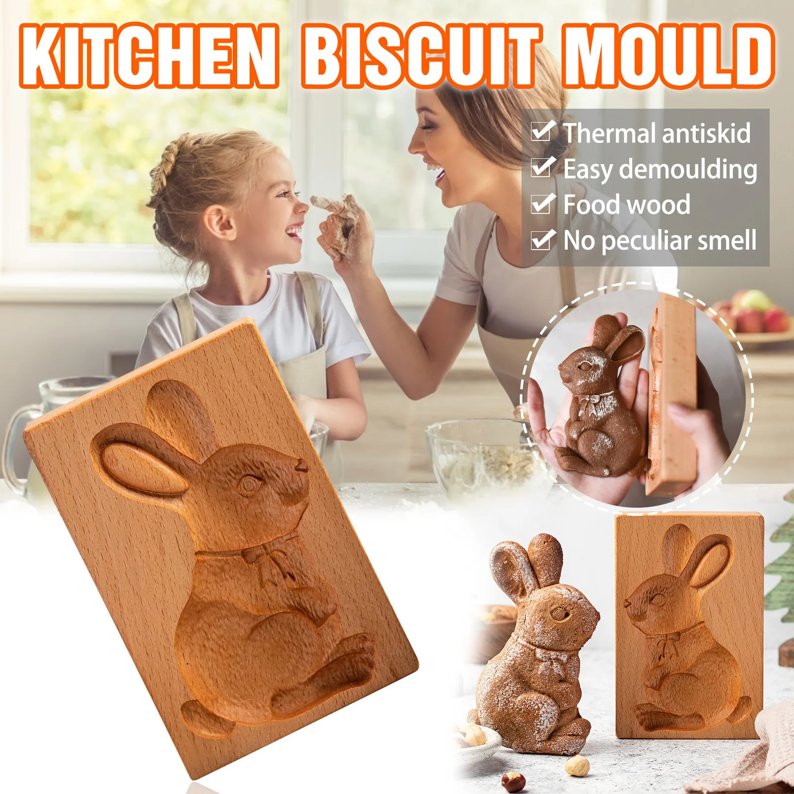 DIY Wooden Cookie Cutter Animal Shape Biscuit Mould Embossing Cake Molds Candy Muffins Chocolate Decoration Baking Tools