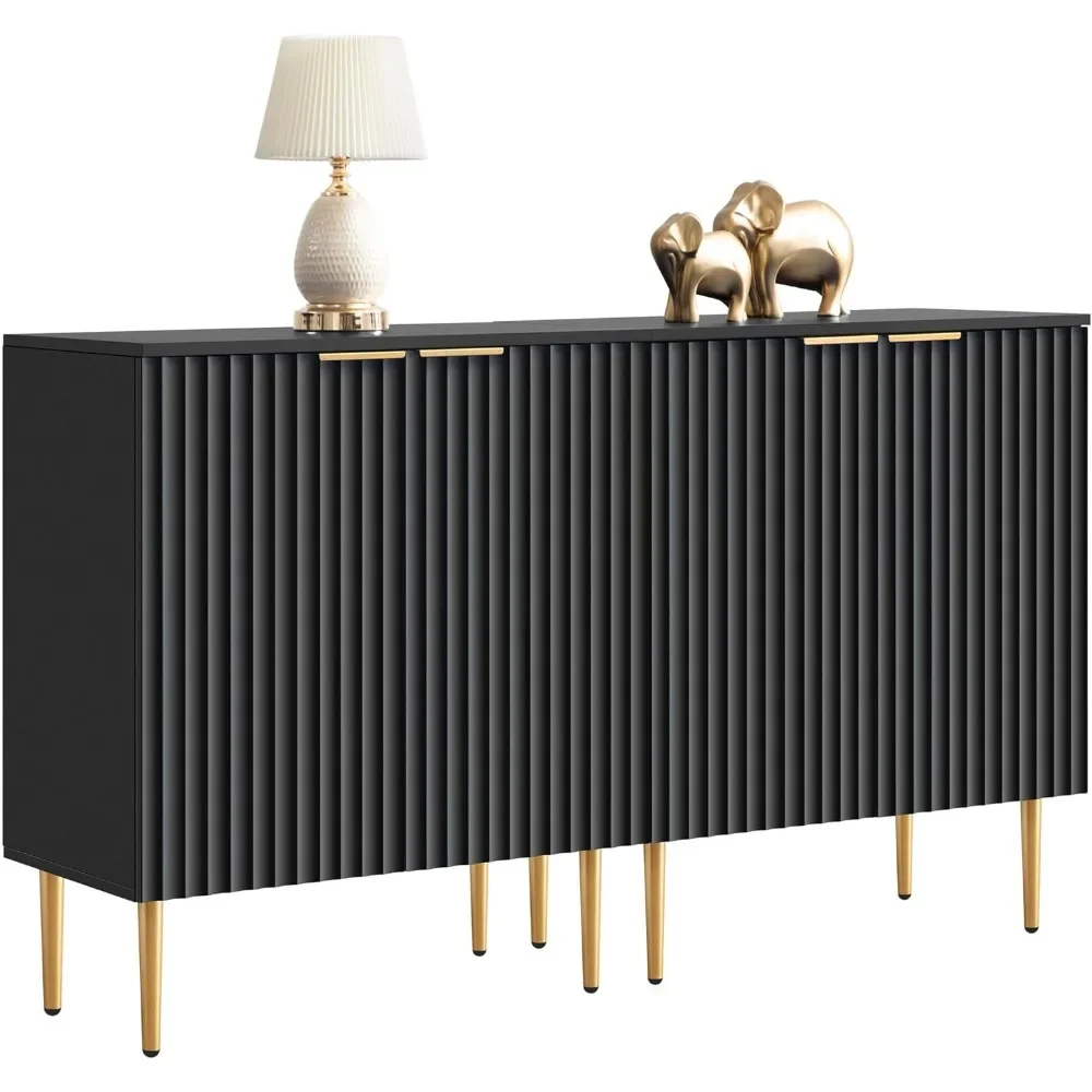 

Sideboard Buffet Storage Cabinet Set of 2, Credenza Buffet Table Accent Cabinet with Doors Adjustable Shelf