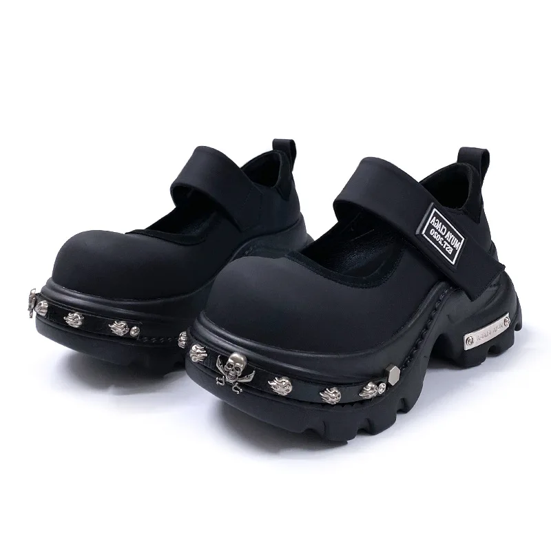 2026 British Mary Jane Women's Small Height Increase Small Leather Platform Jk Single Y2k Subculture Muffin Shoes 7cm