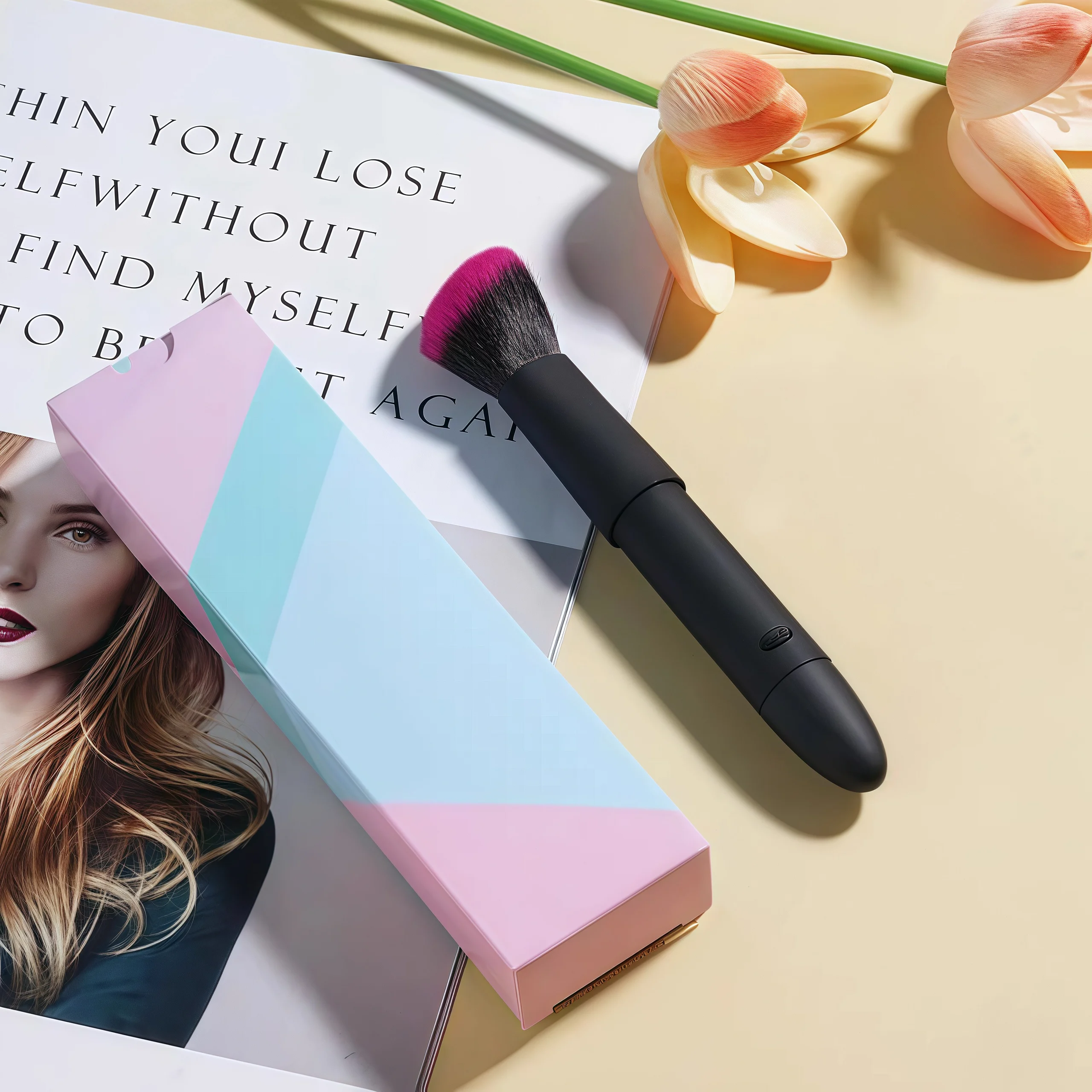 Brocha de maquillaje eléctrica, 10 engranajes, recargable, multifuncional, colorete, cepillo facial, cómoda y suave para maquillaje de viaje en casa