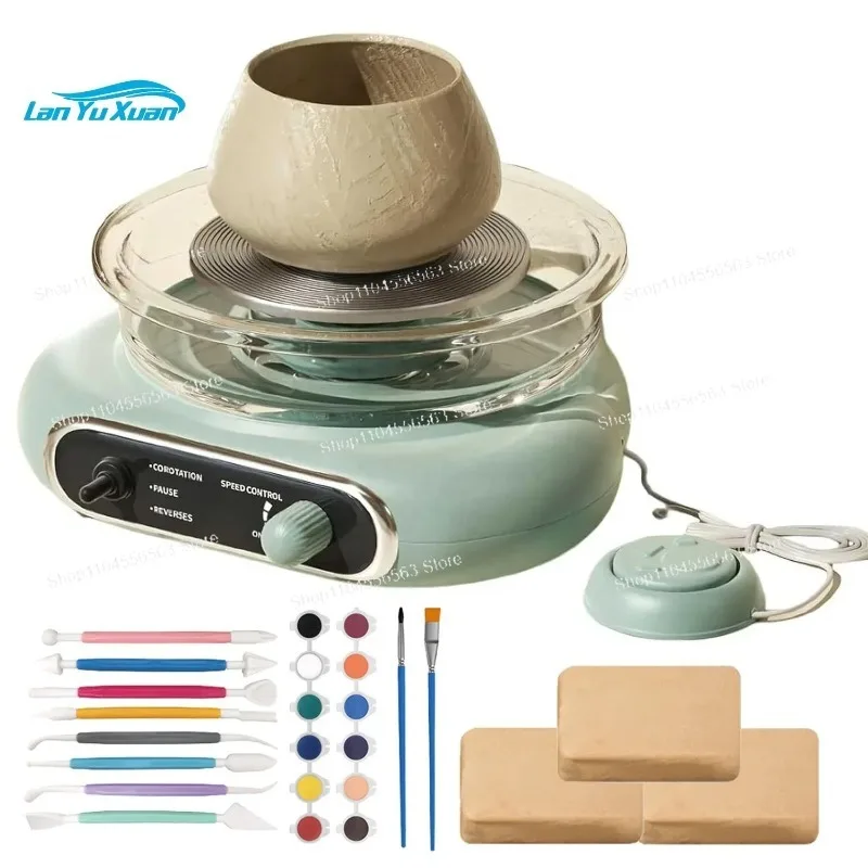 

DIY Electric Mini Pottery Wheel Craft Kit, Kids Art Handmade Pottery Set