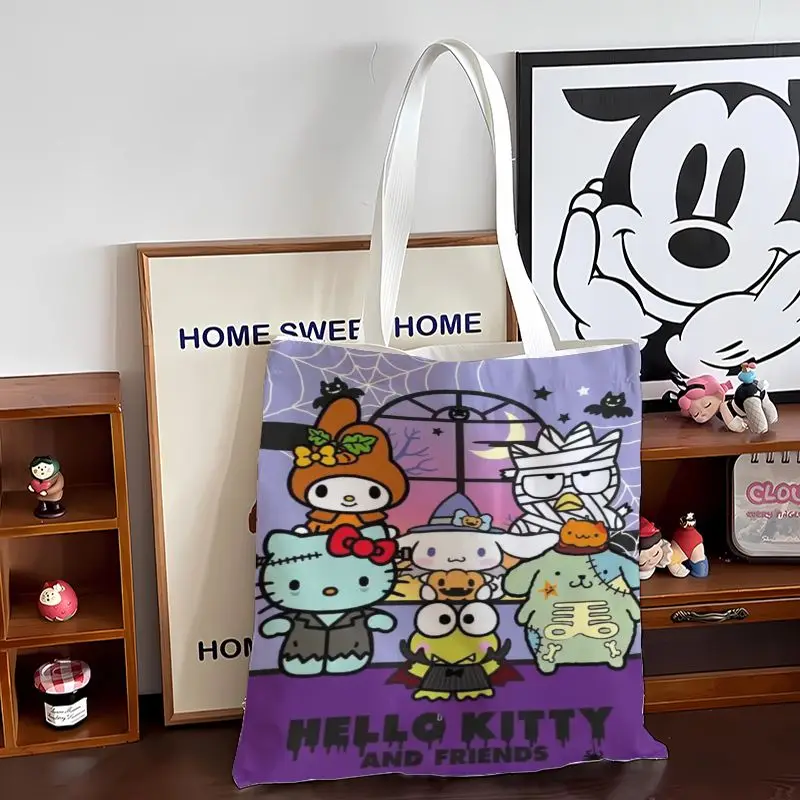 

Sanrio Halloween Shoulder Bag Kitty Halloween Shoulder Bag Cute Large Capacity Student Reunion Girl Shop Tote Bag Shoulder Bag