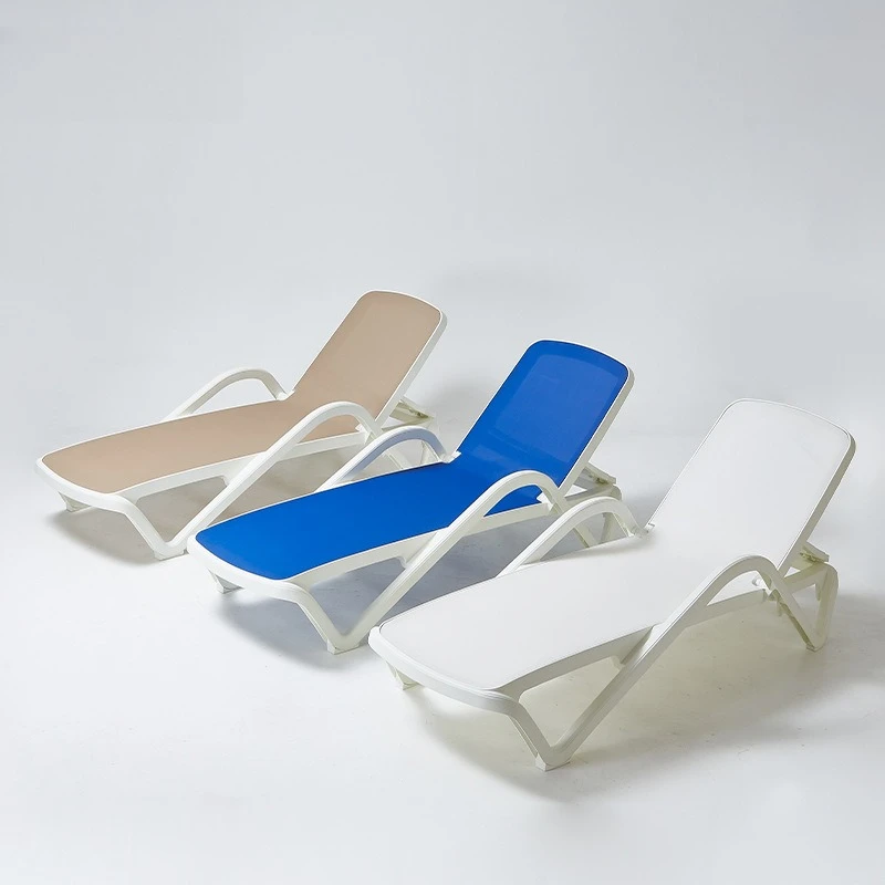 Outdoor Courtyard Balcony Lounging Garden Swimming Pool Folding Beach Nap Hotel Clubhouse Leisure Plastic Simple Lounger