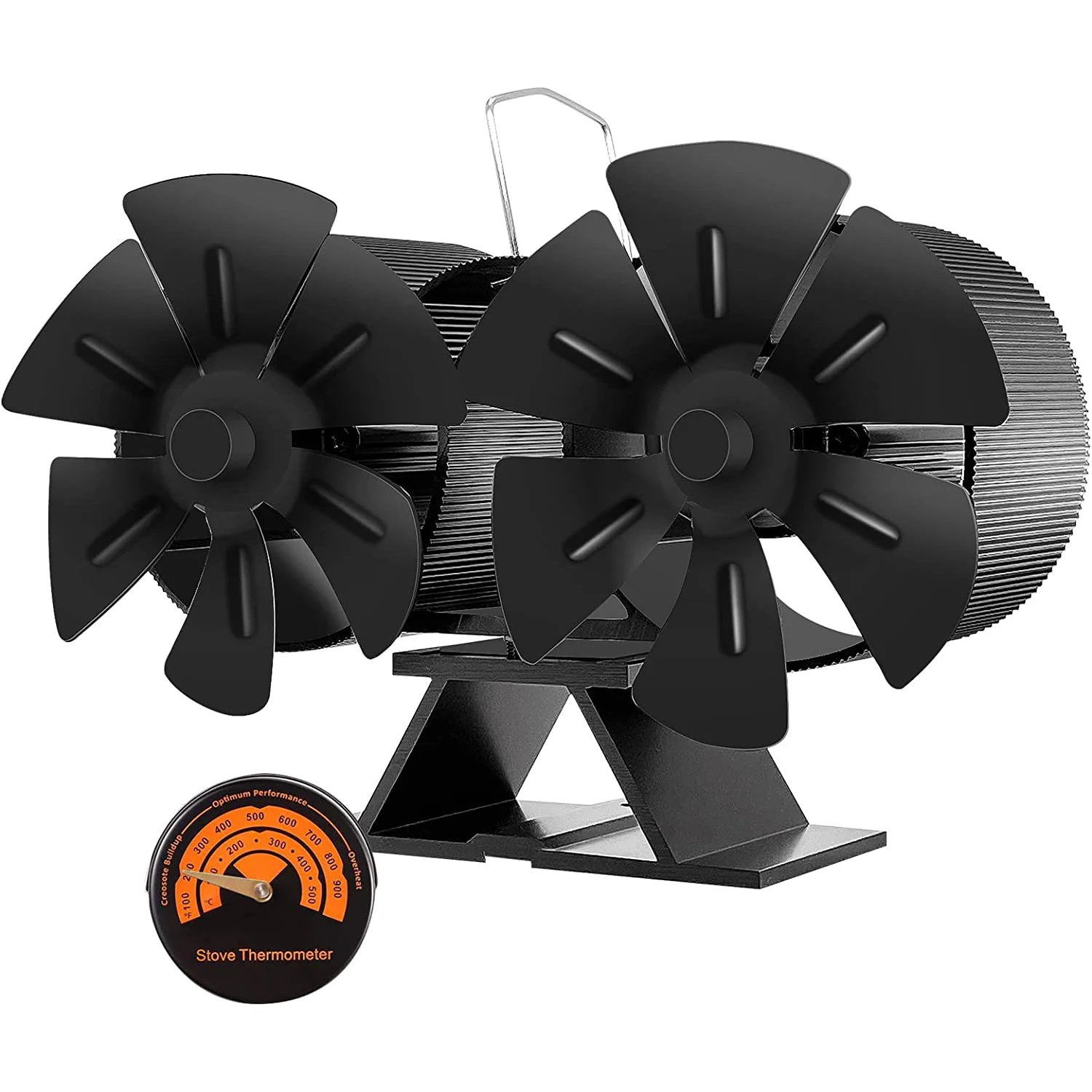 

Wood Stove Fan Heat Powered 12 Blades Double Motors Fireplace Fan Thermoelectric Fan EcoFan for Wood Burning/Pellet/Log Burner