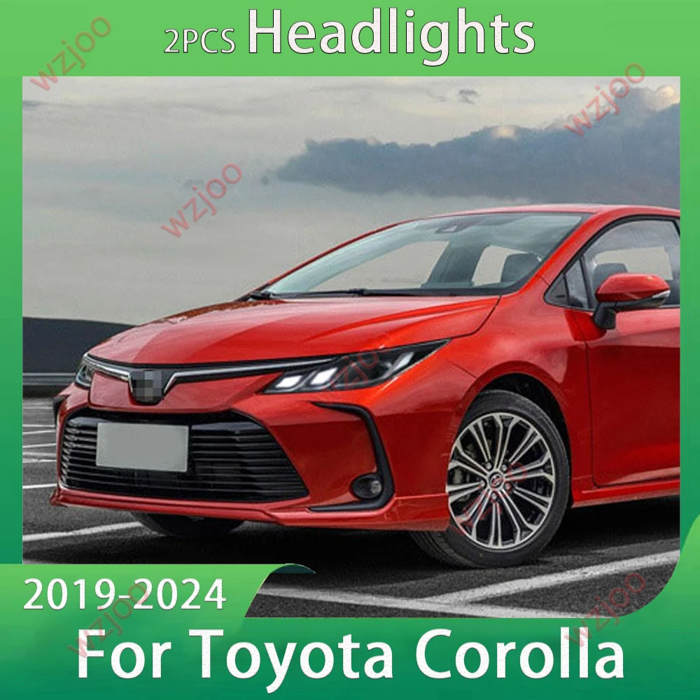 

Автомобильная фара для Toyota Corolla 2019-2024, обновленные фары высокого класса, полностью светодиодные линзы в сборе, дневные ходовые огни