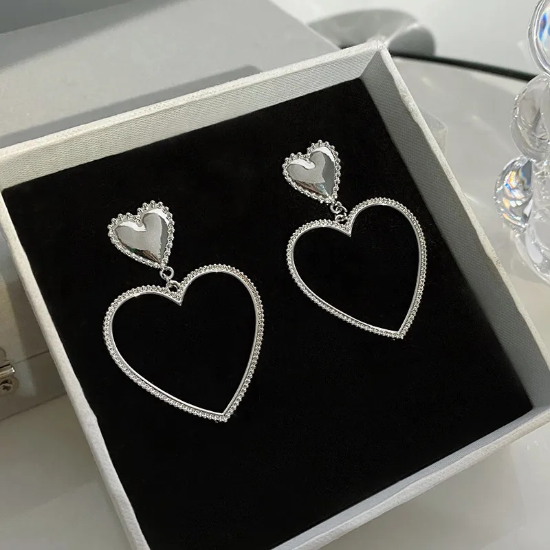 

Drop Earring Women Fashion Hot Sale Hollow Out Lovely Jewelry Golden Color Heart Alloy Drop Girls High Quality Accessories