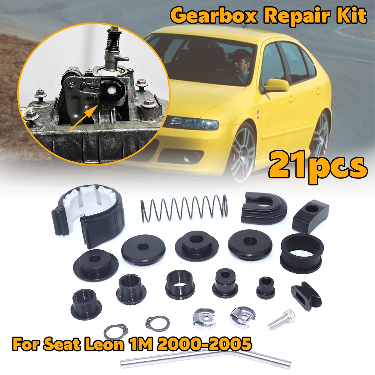 21pcs Upgrade Bushing For Seat Leon 1M Manual Transimission Gearbox Enhance Kit Shifter Lever Adjuster Selector linkage 00-2005