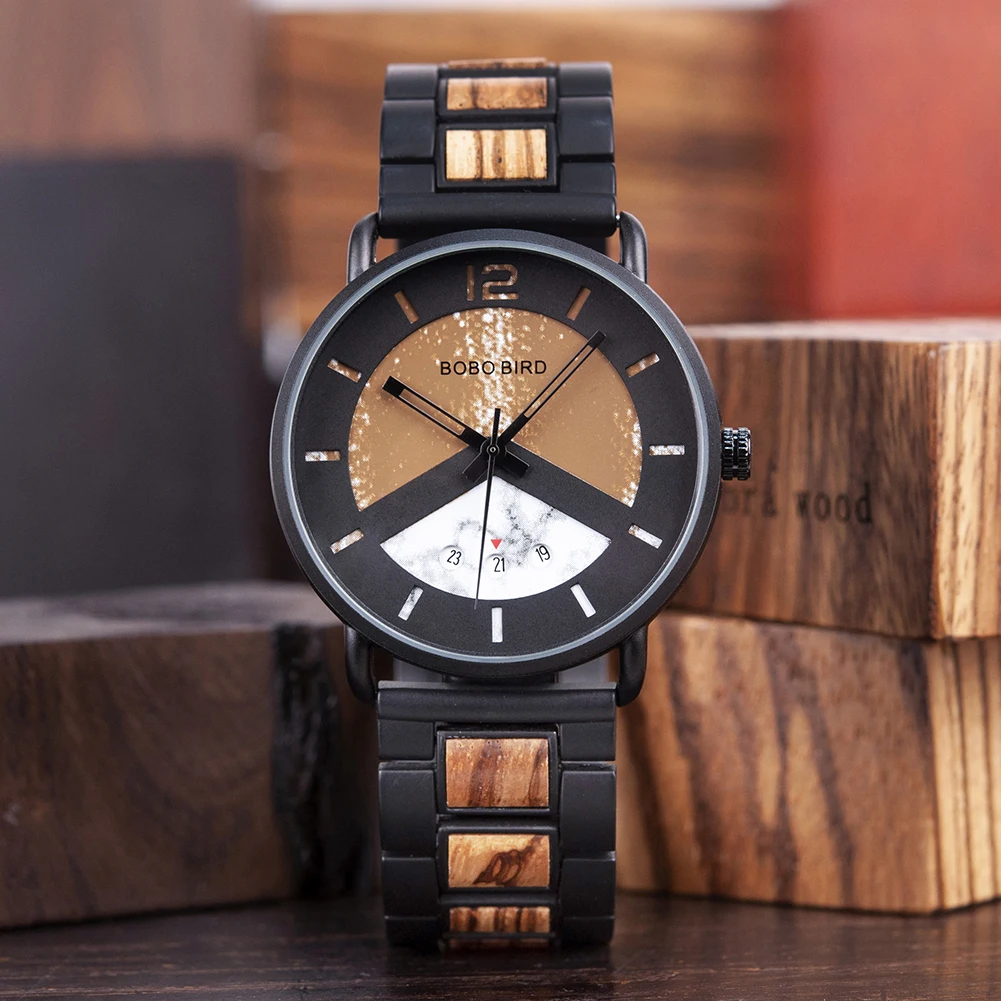 BOBO BIRD Men Watches Luxury Quartz Watch Lightweight Wooden Case and Straps Watches for Casual Support Customize Gift Box