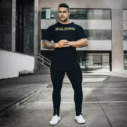 T-shirt estiva 2023 da uomo Fitness manica corta asciugatura rapida elastico traspirante abbigliamento Fitness stampato digitale girocollo T-shir