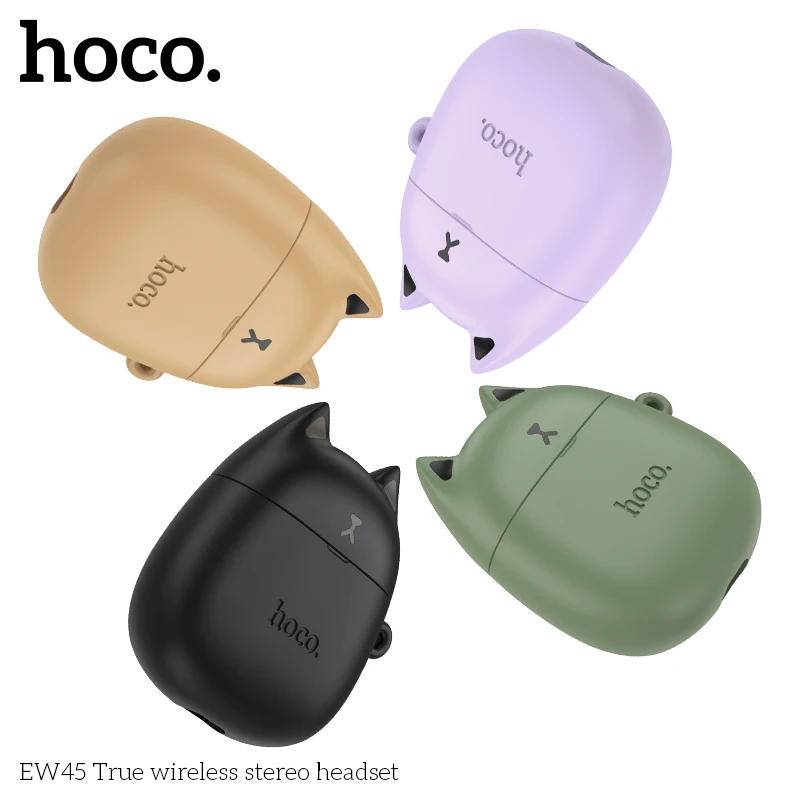 HOCO EW45 Mini Bluetooth Earphone Portable High quality Headphone Listen to Music Earbuds with Charging Box protective Case