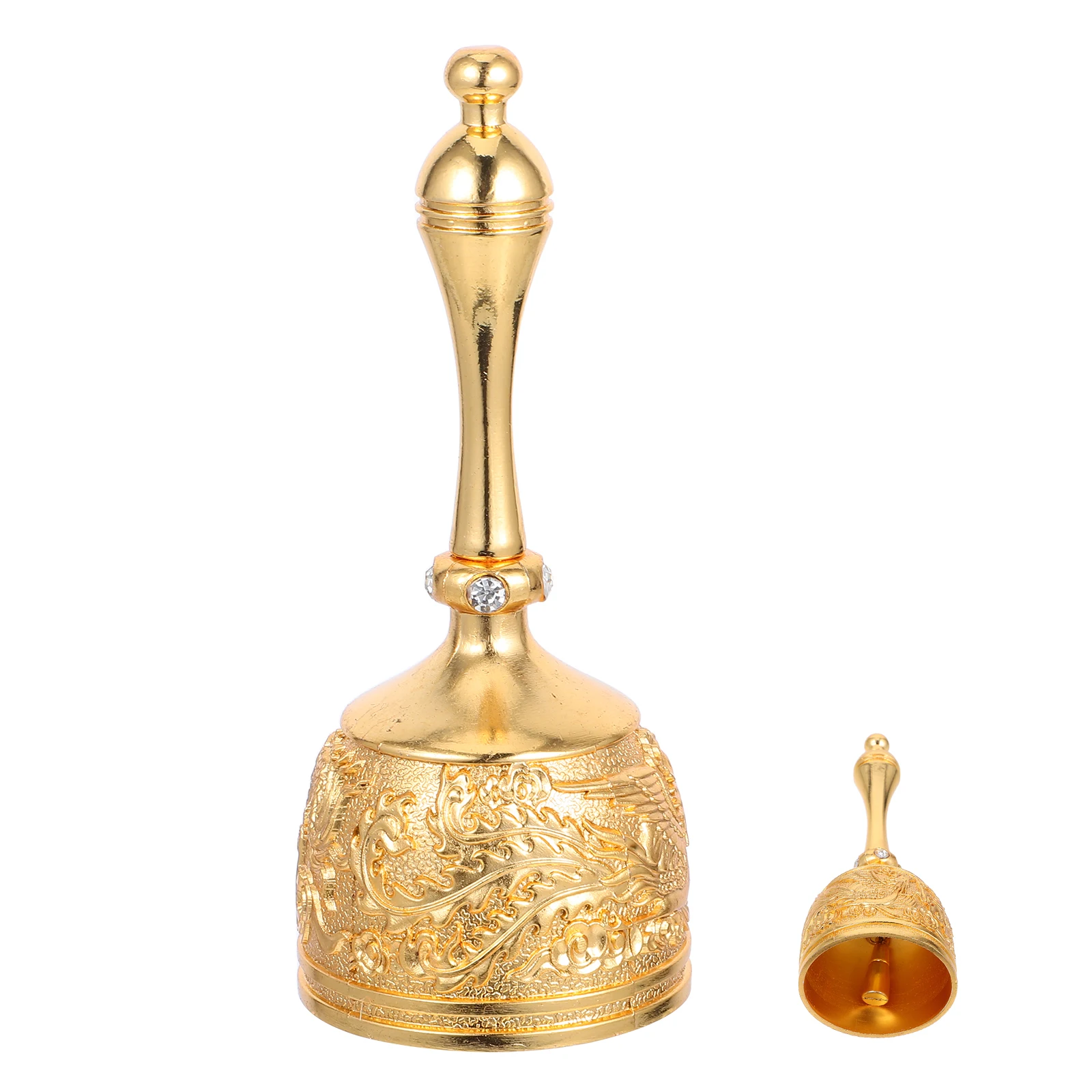 

Decorative Vintage Hand Bell Sturdy Alloy Construction Ergonomic Non Slip Handle for Dining Calls Spiritual Practices Classroom