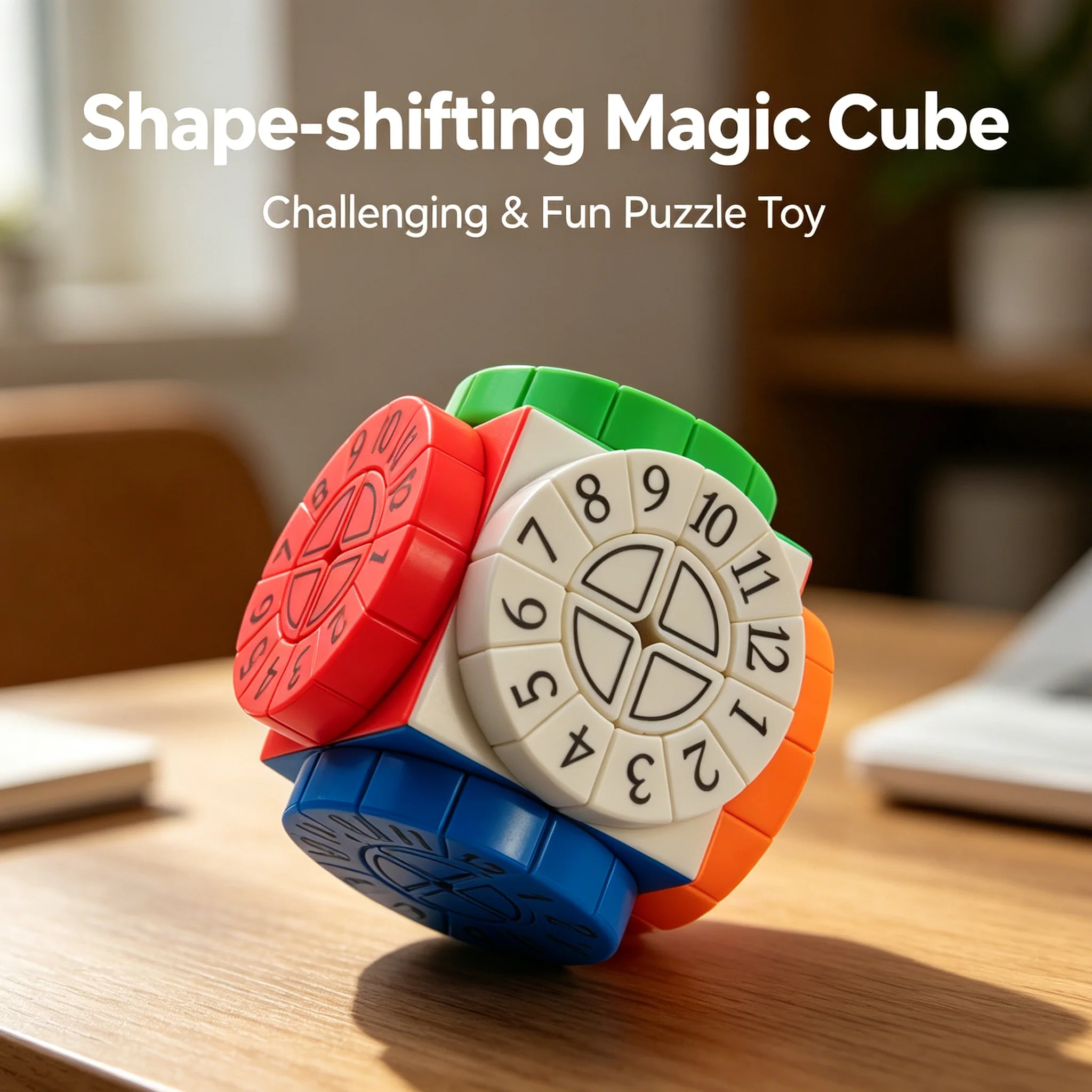 Time Machine 2x2 with Number Cube, Colorful Digital Time Wheel Cube, Children's Educational Gift Toy Fidget Toys, Birthday Gift
