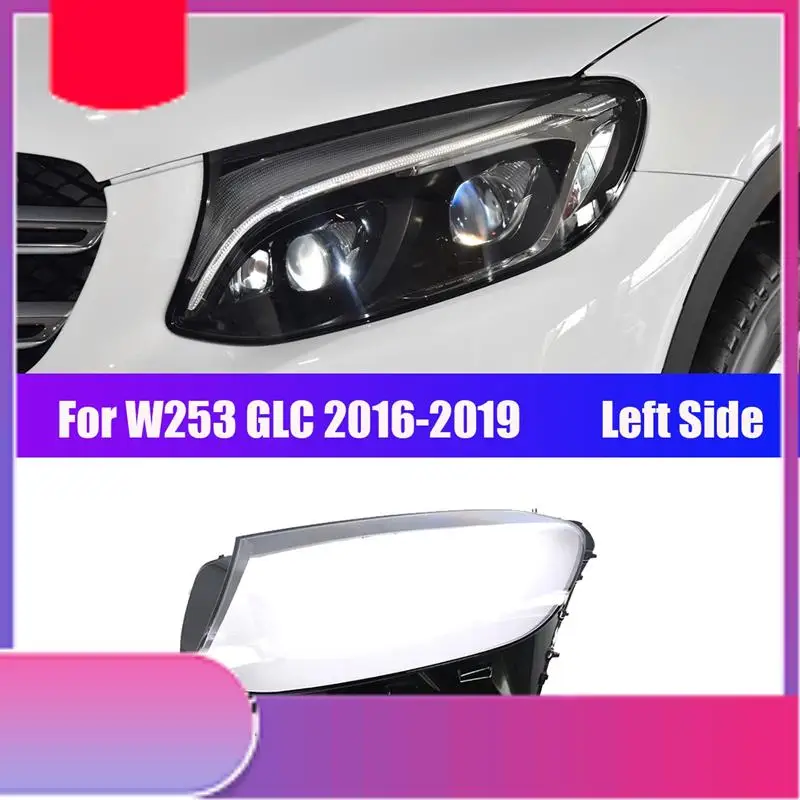 

For Mercedes-Benz W253 GLC 200 250 300 2016-2019 Car Headlight Lens Cover Head Light Lamp Shade Shell Lens Case-Y79A