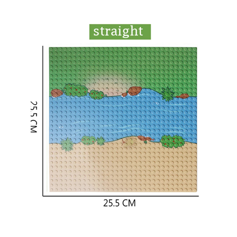 32x32 Dots Eiland Grasland Stijl Bodemplaat Onderdelen voor Stad Militaire Soldaat Figuren Moc Bouwstenen Bricks scène Kinderen Speelgoed