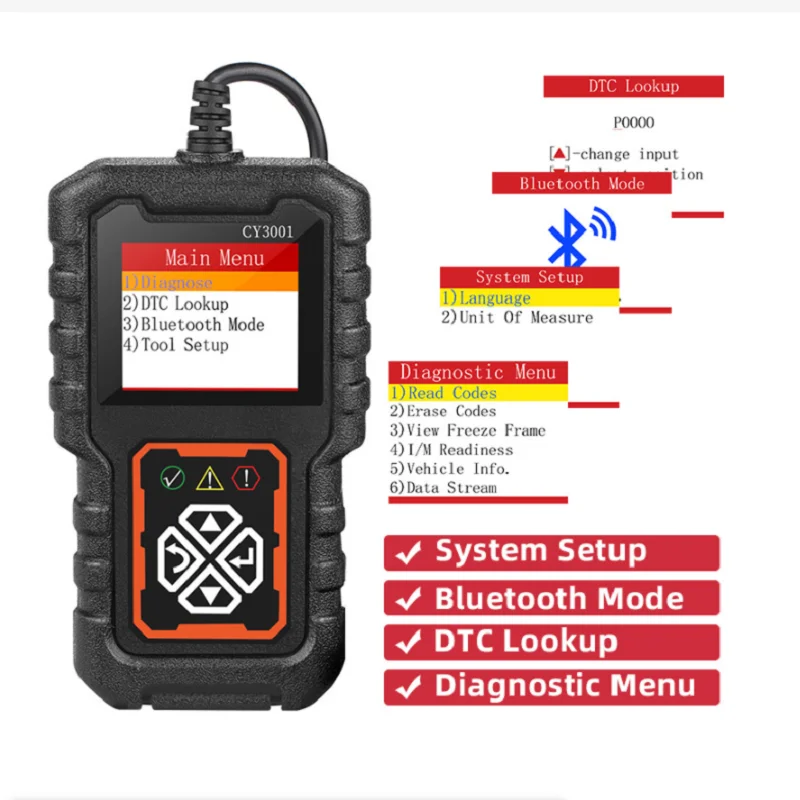 OBD2-Scanner-Diagnosetool, Auto-Check-Motorcodeleser mit Reset, verbesserte OBDII/EOBD-Autoscan-Tools