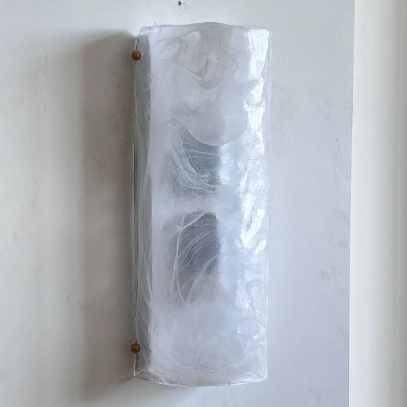 

100% Natural Marble Vintage French Glass Wall Lamp for Villa & Living Room