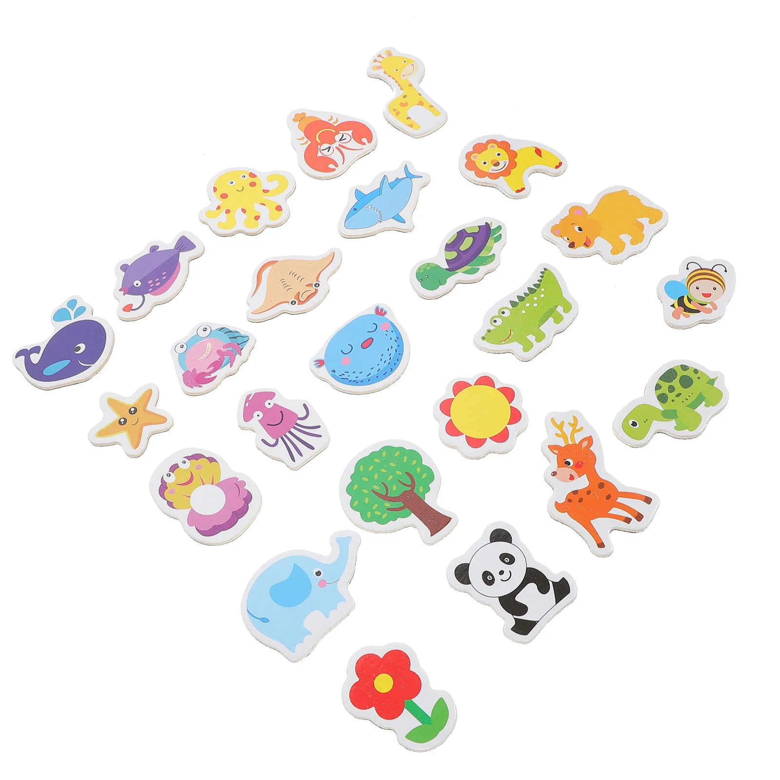 24 Pcs Animal Fridge Magnet Magnets for Kids Imagination Inspiring Toys Turtle Colorful Cute Whiteboard Magnetic Toddlers Wood