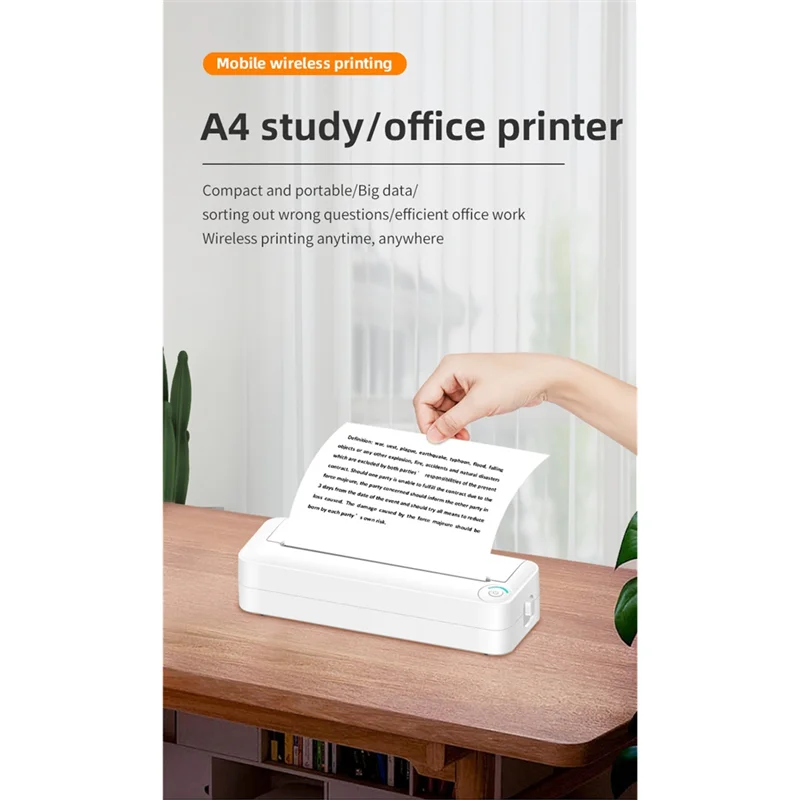New-X8 A4 Small Household Portable Smart Printer Ink Free Thermal Sensitive Bluetooth Wifi Version Connectable Mobile Phone