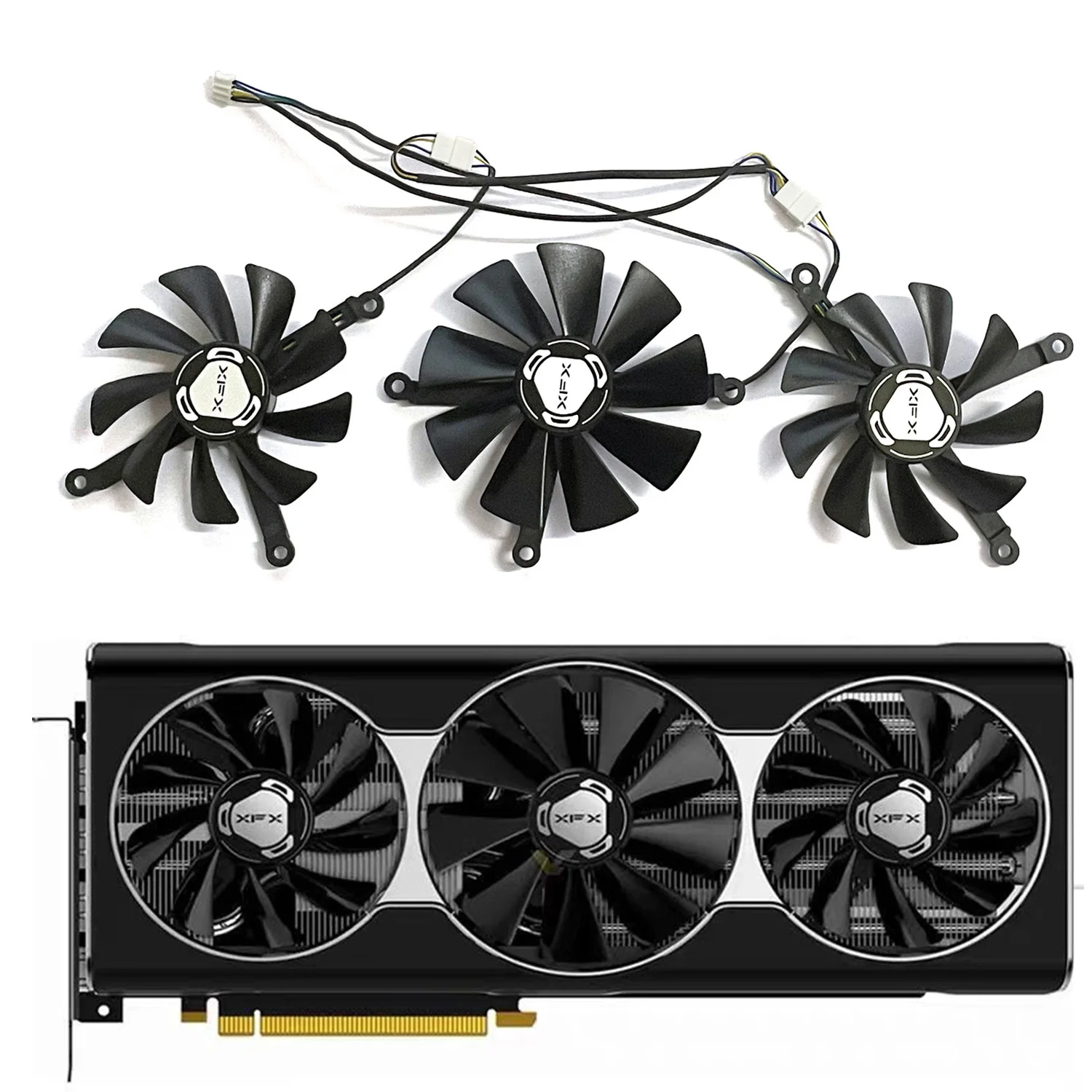 Cf9015h12s cf1015h12s cf1010u12s fy010010m12lpa gpu refrigerador para xfx rx 5600 xt 5700xt 5700 thicc neve lobo placa gráfica cooler